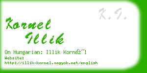 kornel illik business card